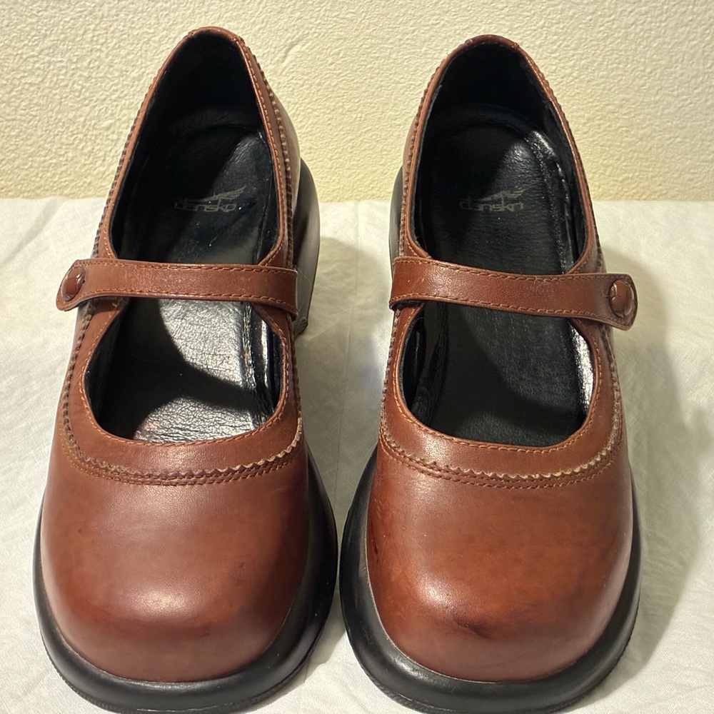 Dansko Women's Brown Platform Mary Jane Shoes